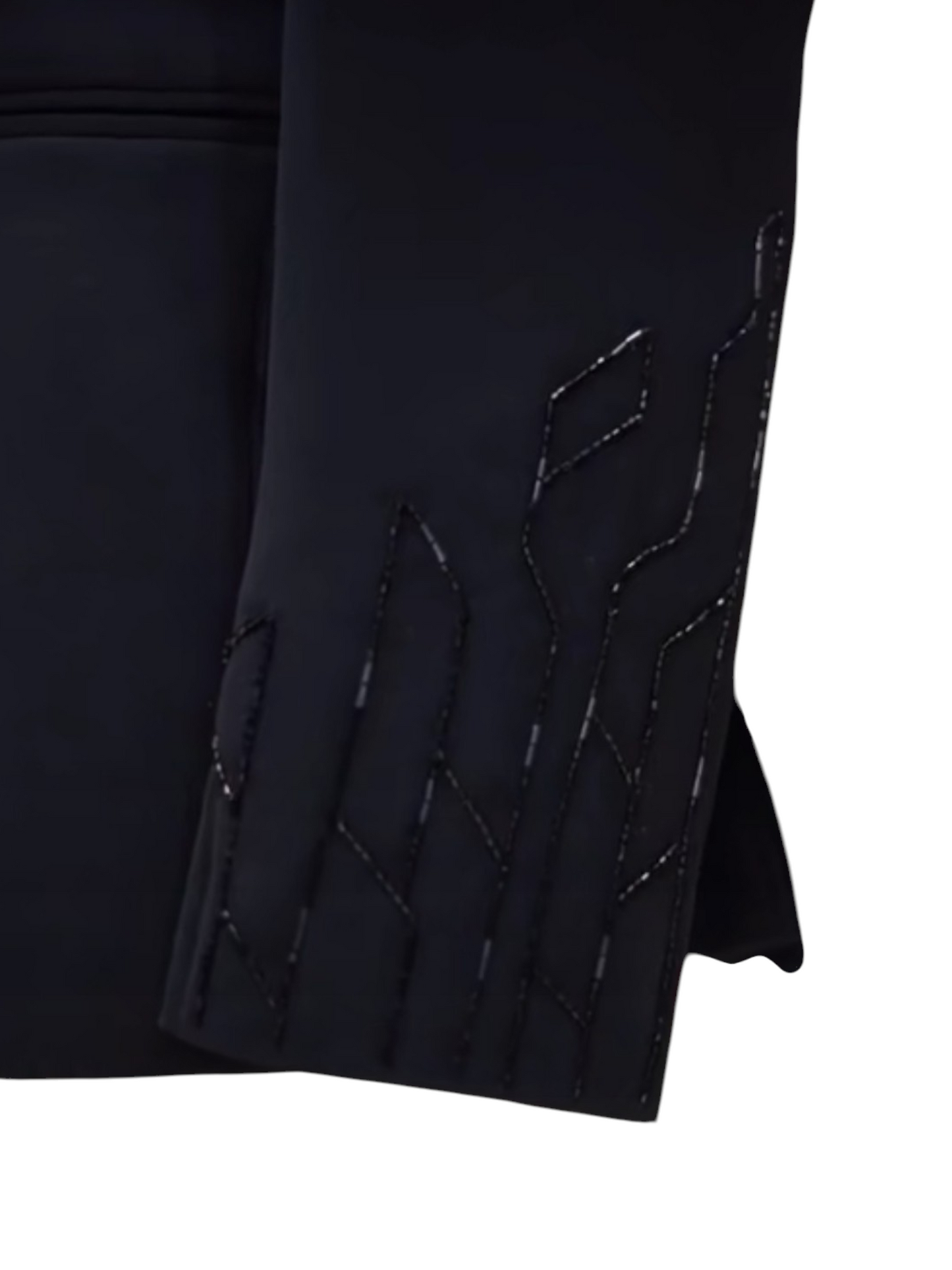 Black 5- piece tuxedo with curtdana embroidery